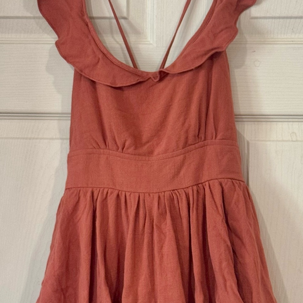 Rust Orange Sleeveless Romper